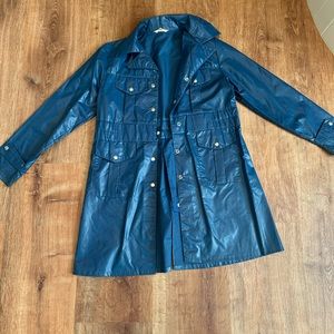 Vintage blue light thin raincoat